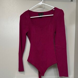 House of Harlow Women's Long Sleeve Bodysuit - Magenta